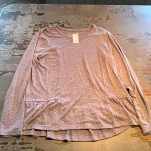 Maurices peplum long sleeve shirt top purple heather size medium New